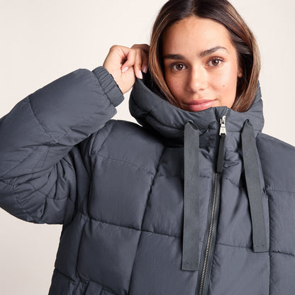 Else Womens Oversized Shower Resistant Heavy Padded Jacket - Washed Blue