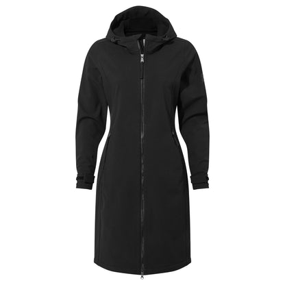 Enya Womens Longline Waterproof Softshell Jacket - Black
