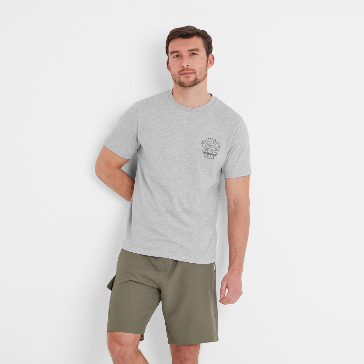 Ireland Mens 100% Cotton T-Shirt - Light Grey Marl