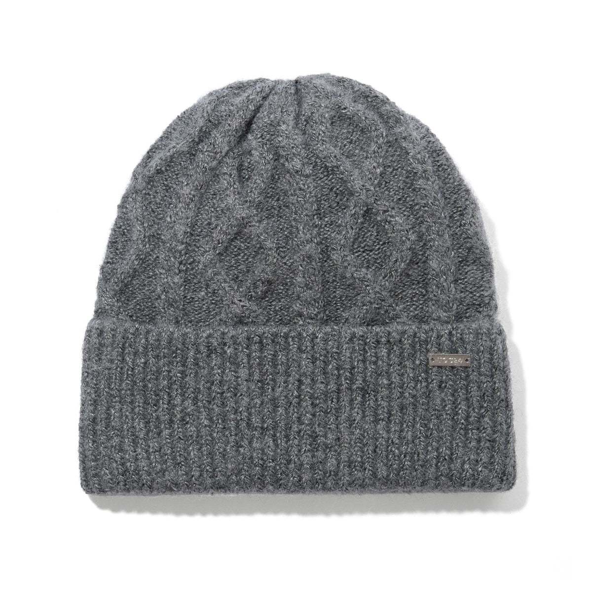 Janice Supersoft Cable Knit Beanie - Light Grey Melange