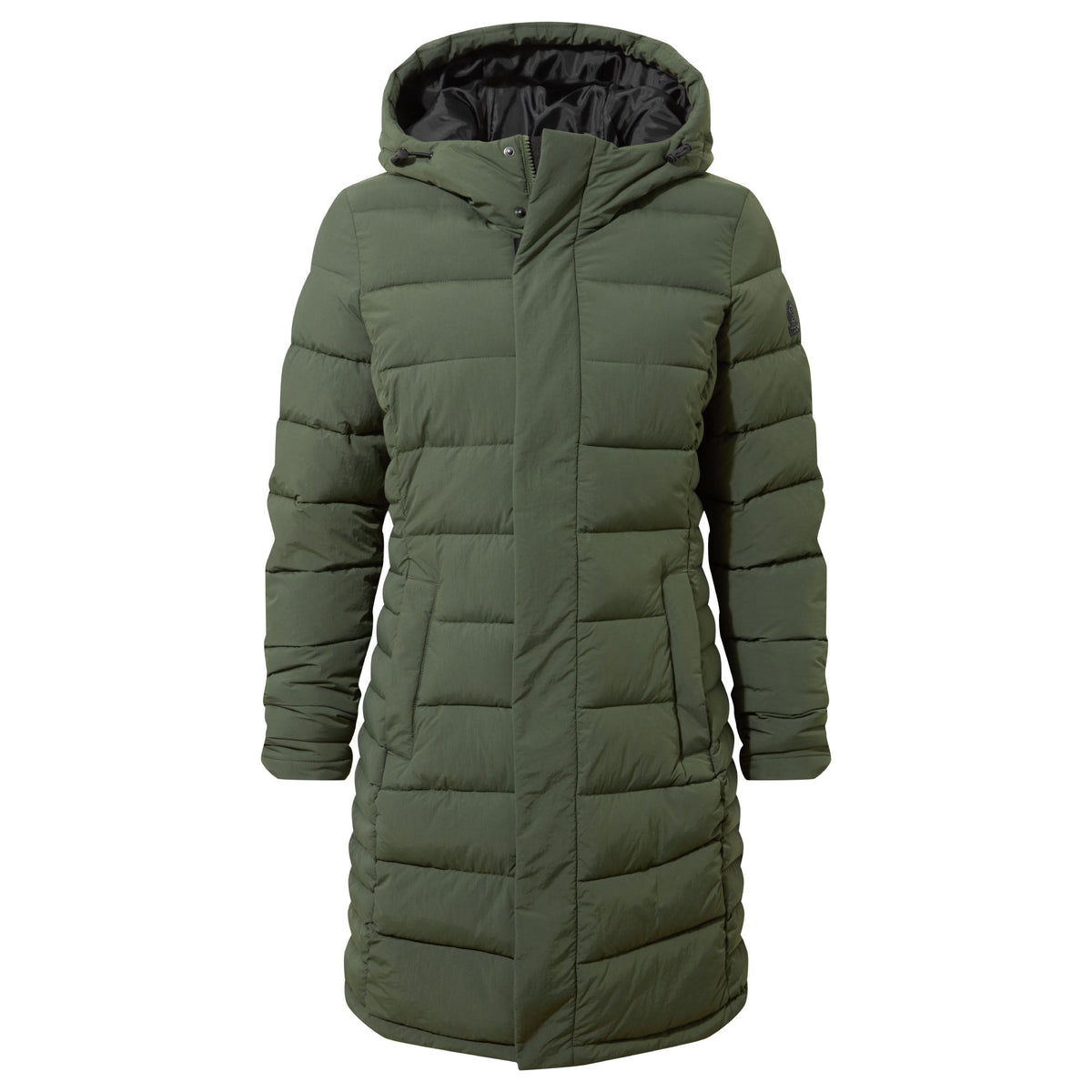 Kirkham Womens Long Shower Resistant Insulated Jacket - Dark Green