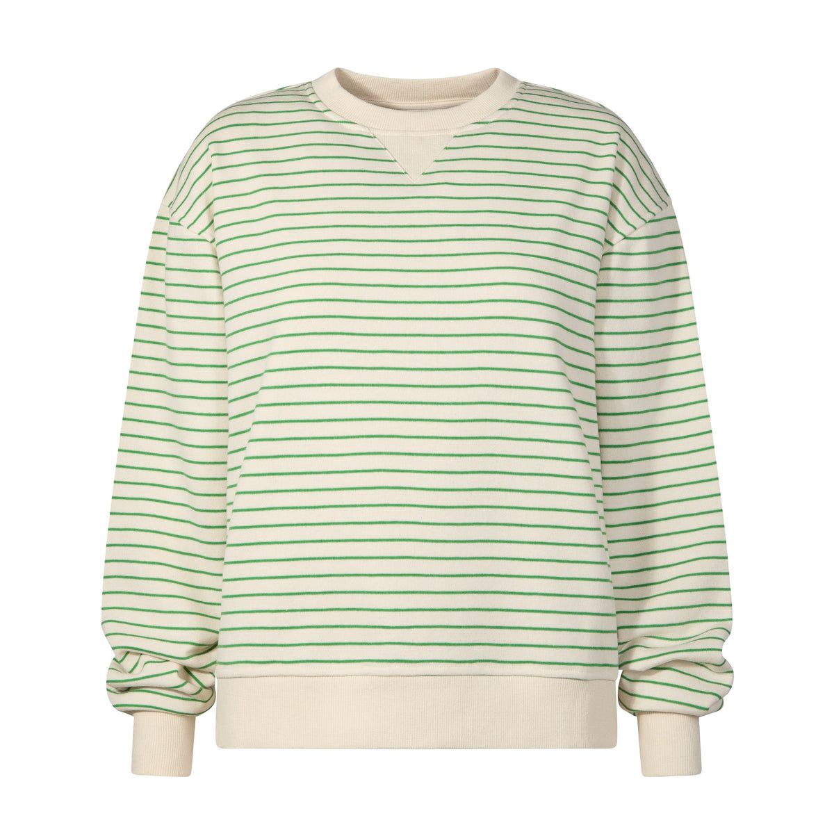 Marsella Womens Relaxed Fit Supersoft Sweat - Basil Green Stripe