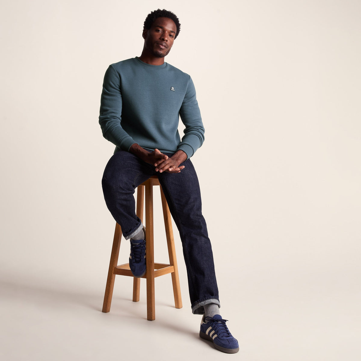 Mellor Mens Supersoft Cotton Rich Sweat - Arctic Blue