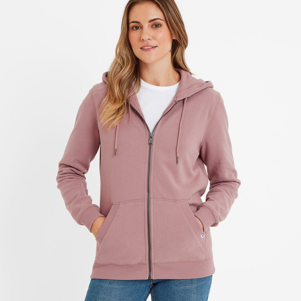 Mia Womens Supersoft Zip Hoody - Faded Pink