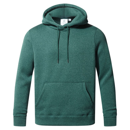 Mosby Mens Supersoft Knitlook Fleece Hoody - Dark Turquoise Marl