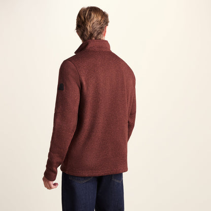 Pearson Mens Knitlook Quarter Zip Fleece - Burnt Caramel