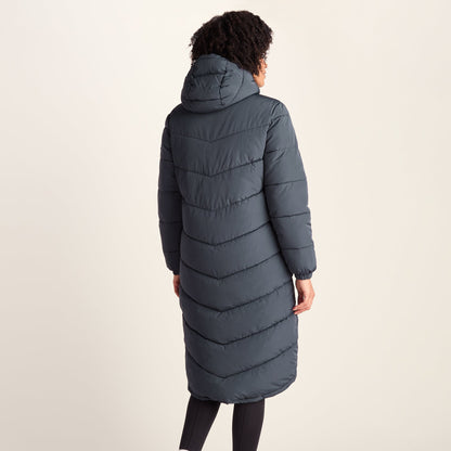Raleigh Womens Long Insulated Jacket - Washed Blue