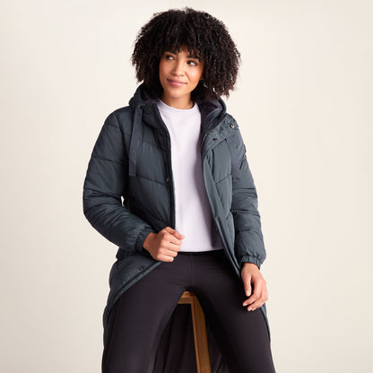 Raleigh Womens Long Insulated Jacket - Washed Blue