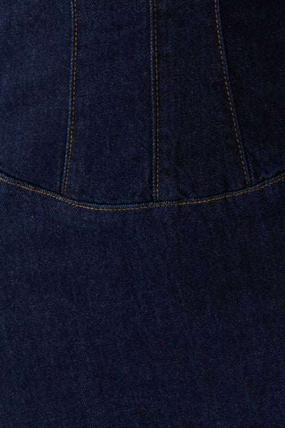 Amila Denim Cupped Maxi Dress Indigo Blue
