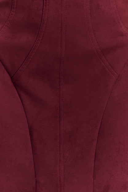 Andy Faux Suede Mini Dress Wine