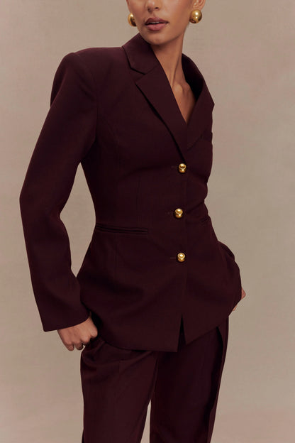 Bellamy Cinched Blazer Mahogany