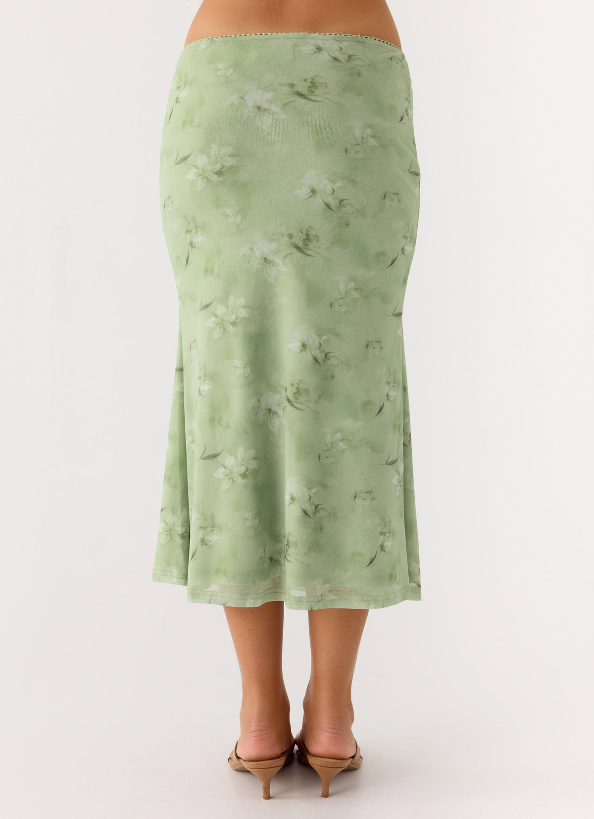 Bahama Low Rise Midi Skirt Blurred Lime