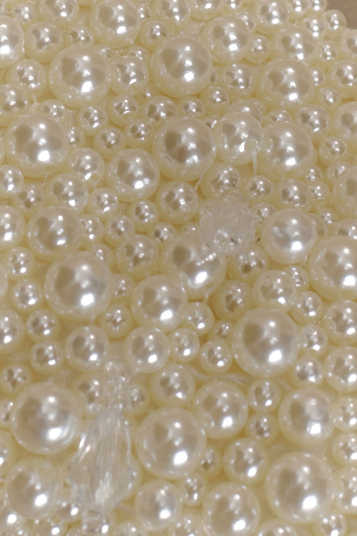 Amara Pearl Teardrop Beaded Bag White