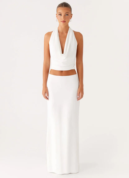 Ashi Cowl Top White