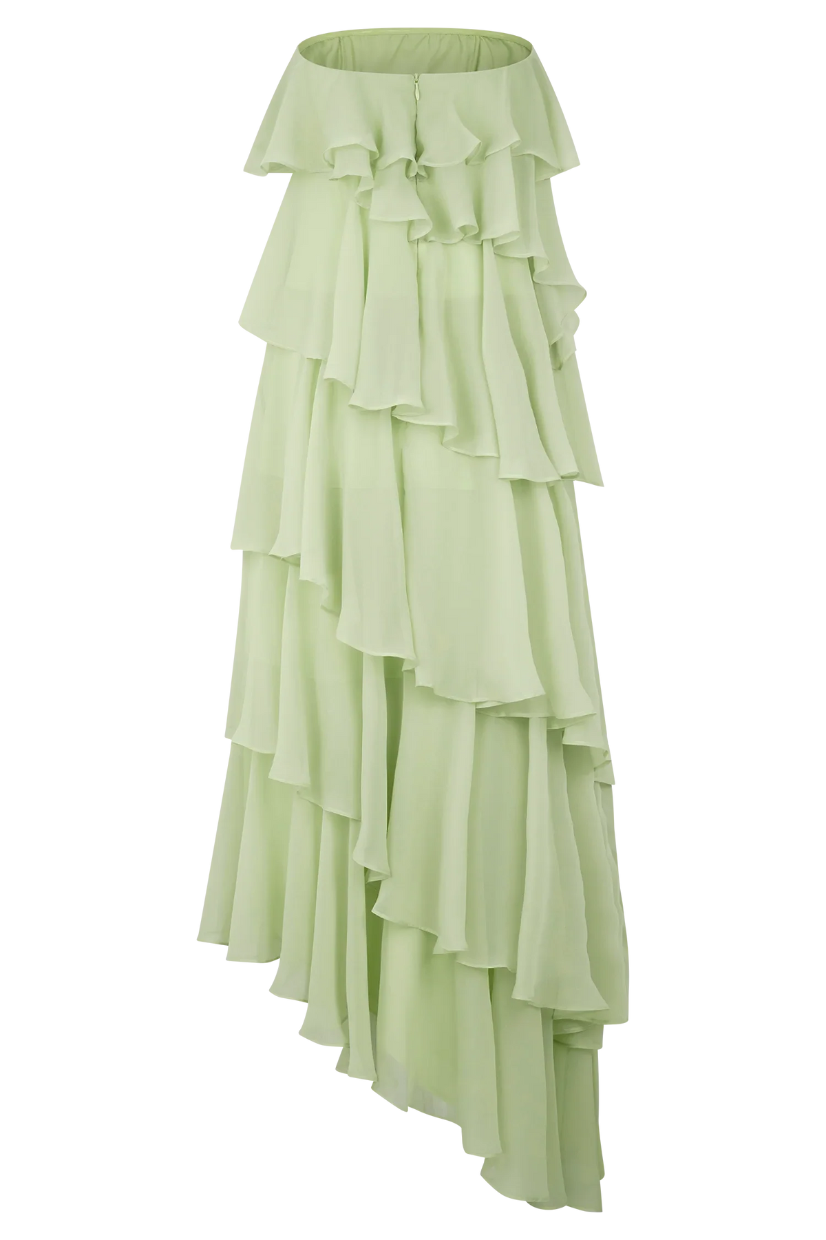 Alexa Ruffle Chiffon Maxi Dress Pastel Lime