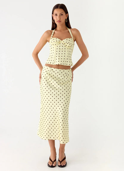 Breanne Top Yellow Polka Dot