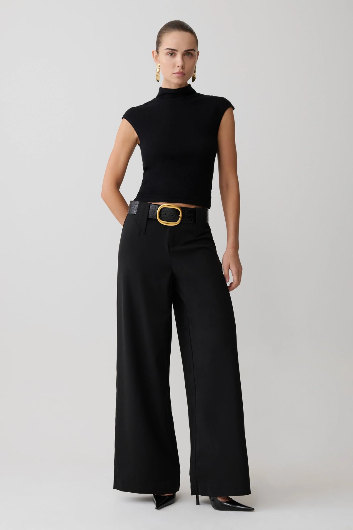 Arlo Wide Leg Suiting Trouser Black