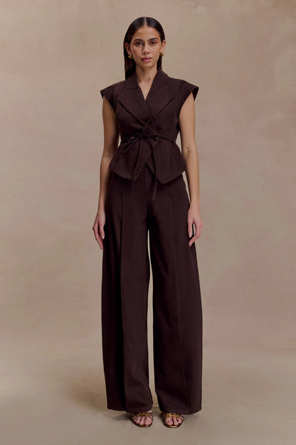 Beatrix High Rise Denim Jeans Chocolate