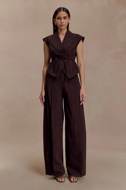 Beatrix High Rise Denim Jeans Chocolate