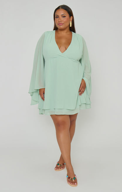 Robin Mini Dress ~ Sage Chiffon