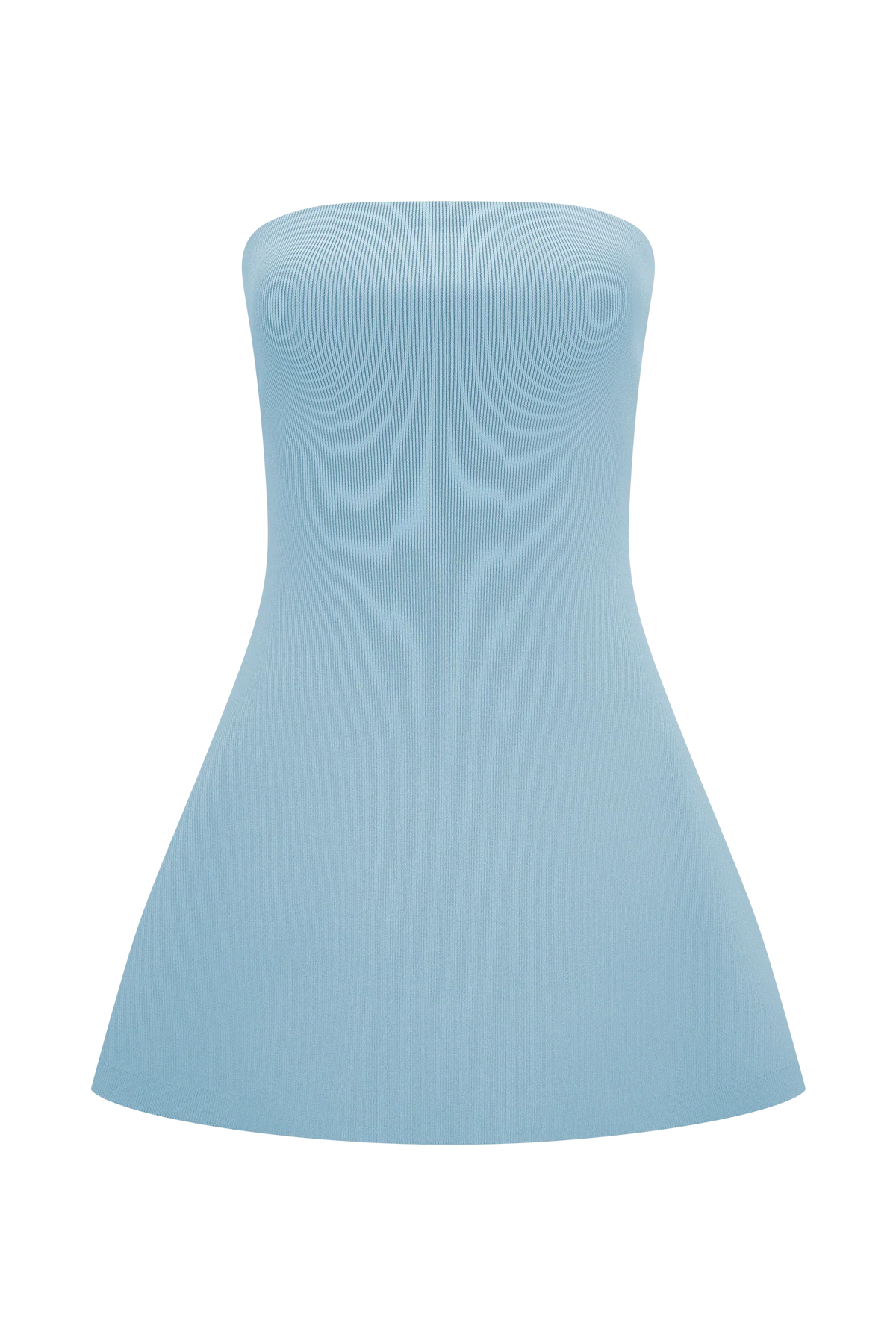Anette Bandage Knit Strapless Top Sky Blue