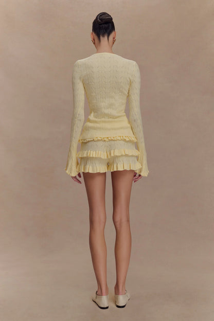 Amy Pointelle Knit Frill Bloomers Lemon