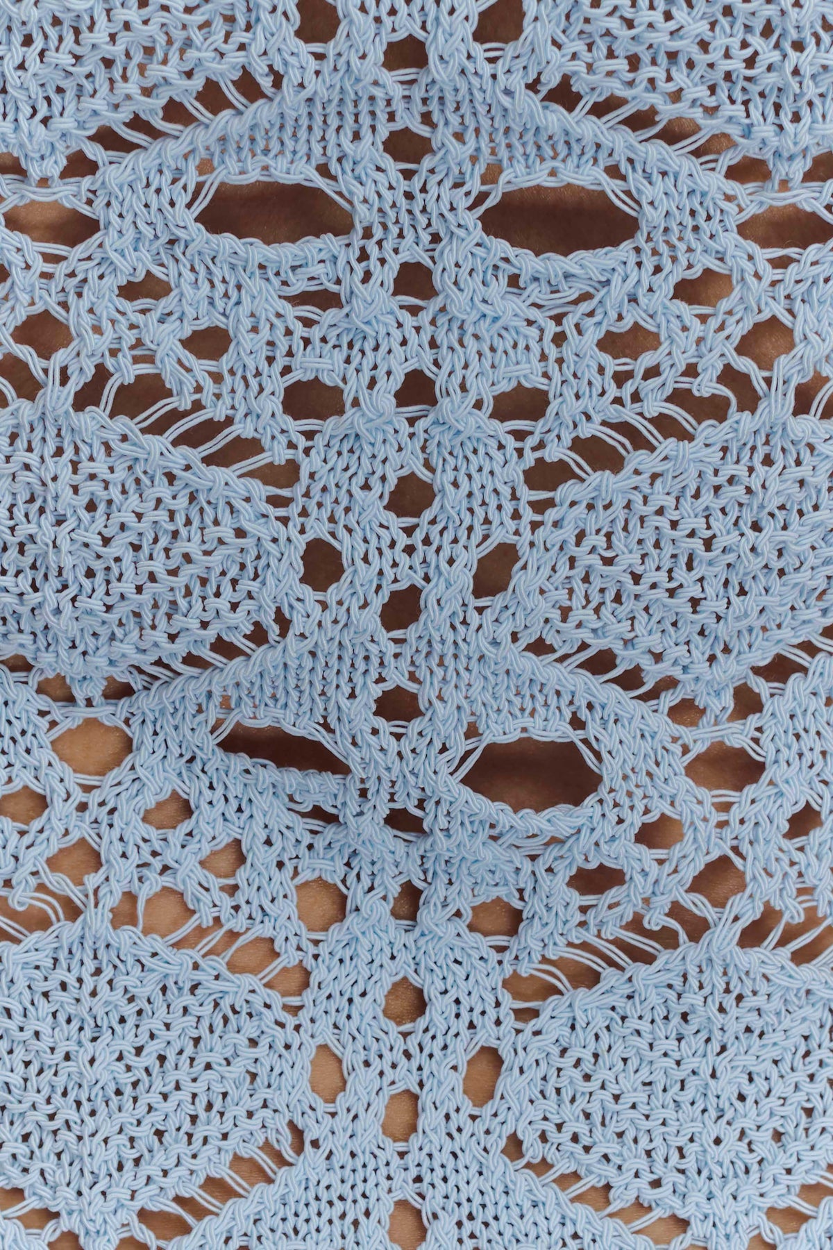 Aeline Crochet Knit Shorts Sky Blue
