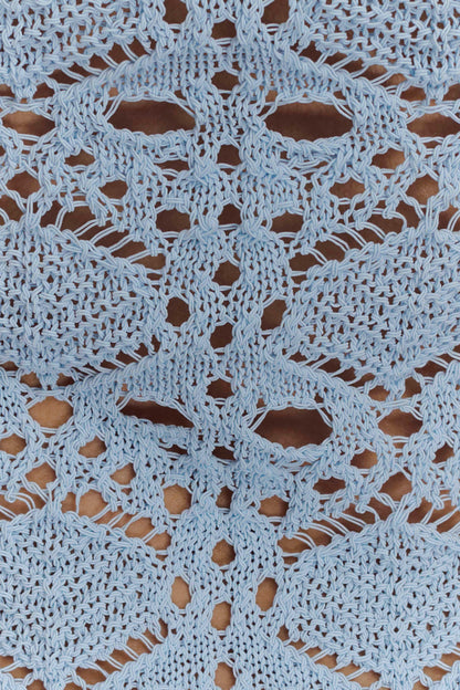 Aeline Crochet Knit Shorts Sky Blue