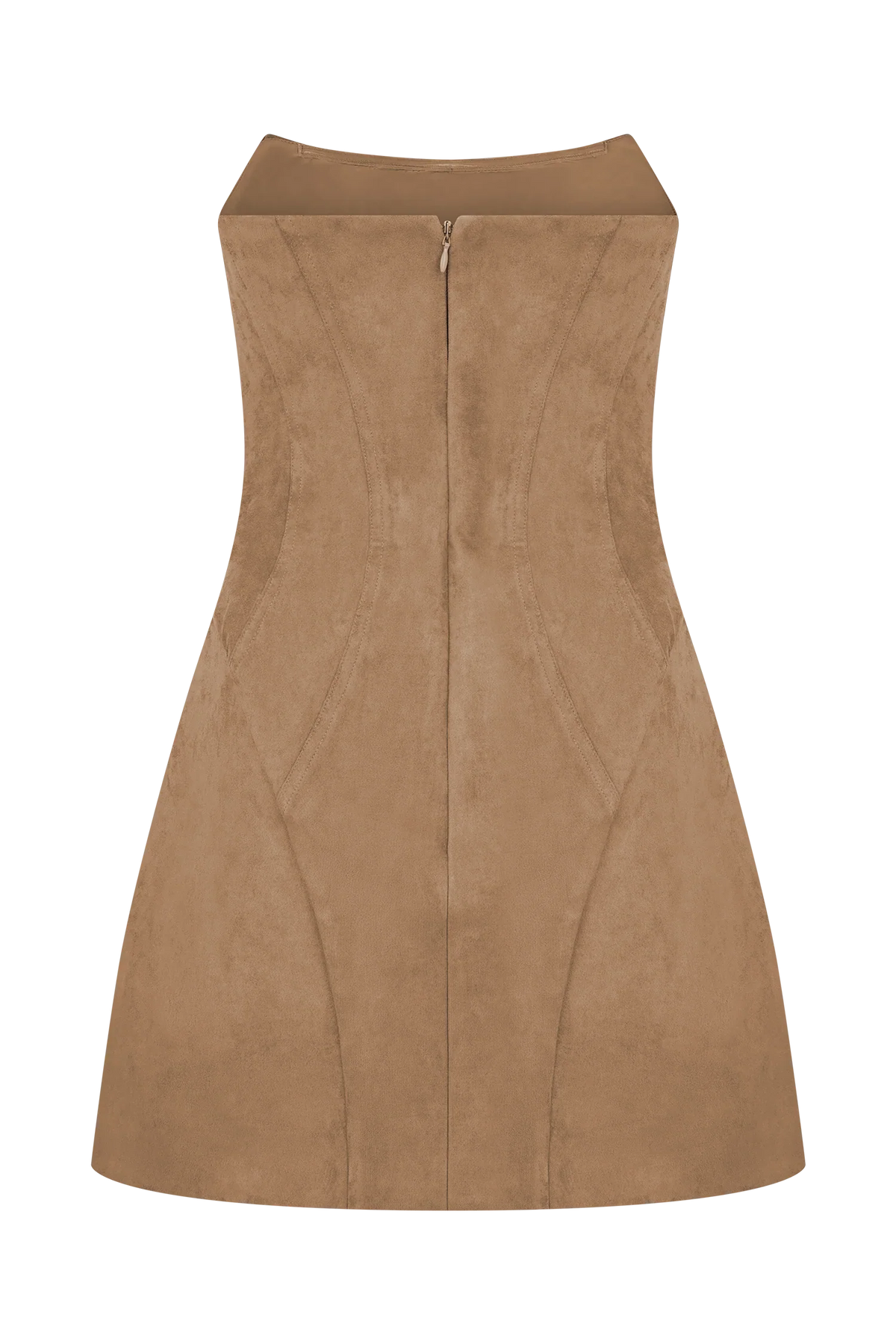 Andy Faux Suede Mini Dress Camel