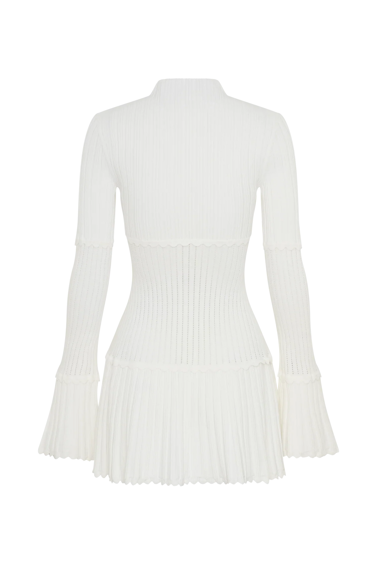 Adena Pointelle Knit Mini Dress Ivory