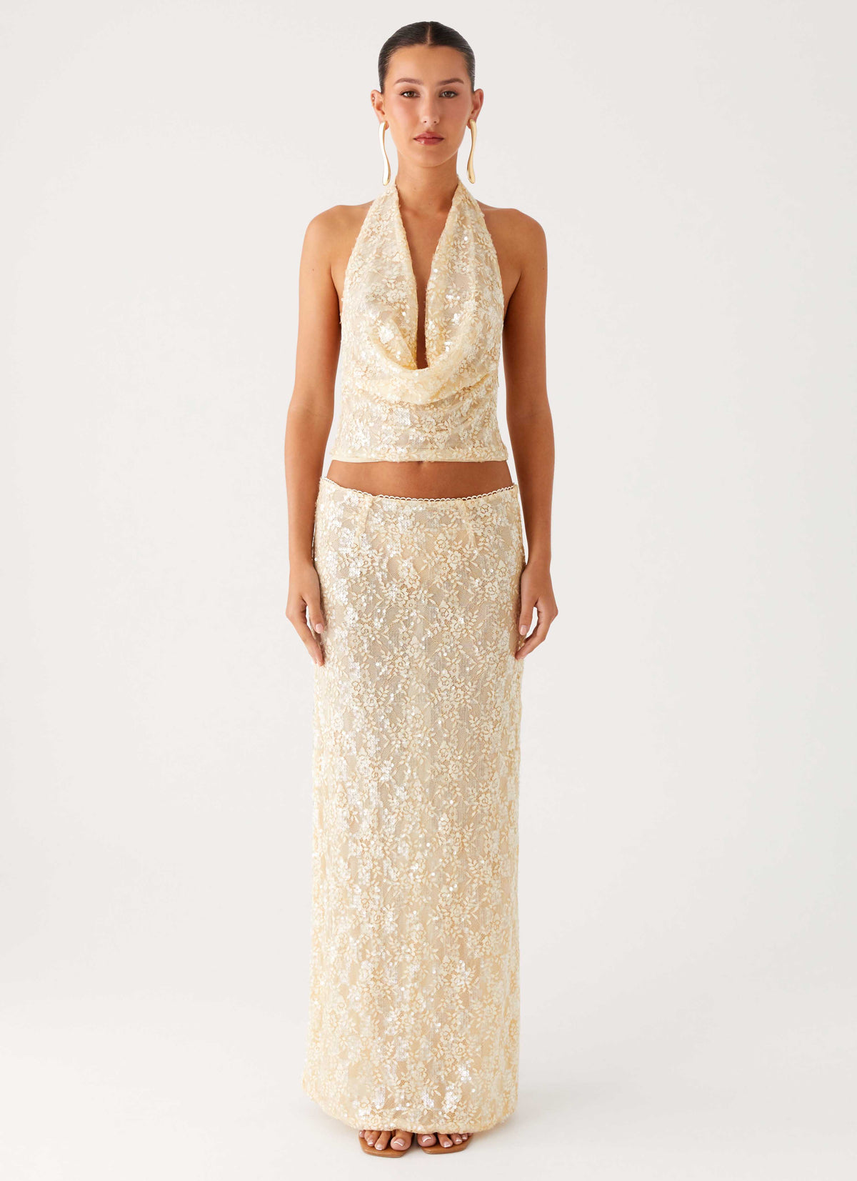 Bling It On Maxi Skirt Ivory