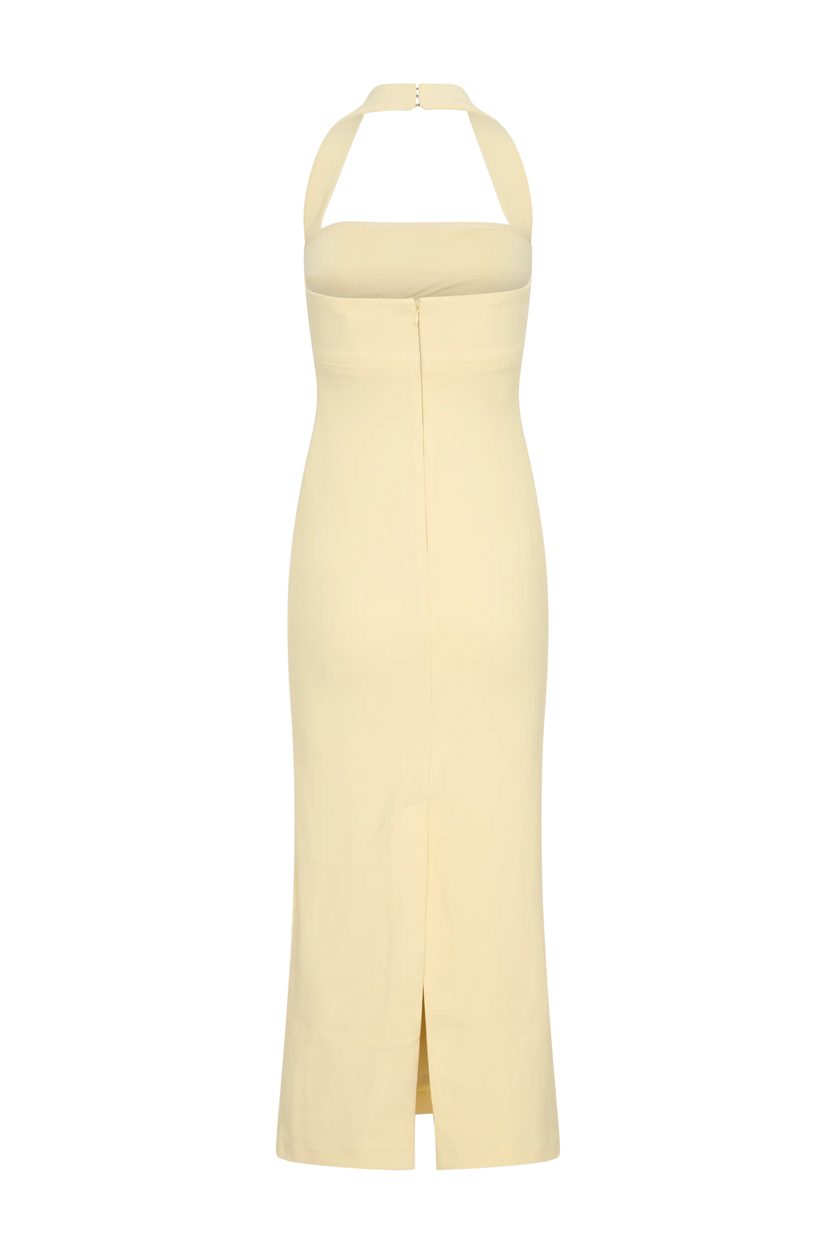 Amelita Suiting Halter Midi Dress Pale Lemon