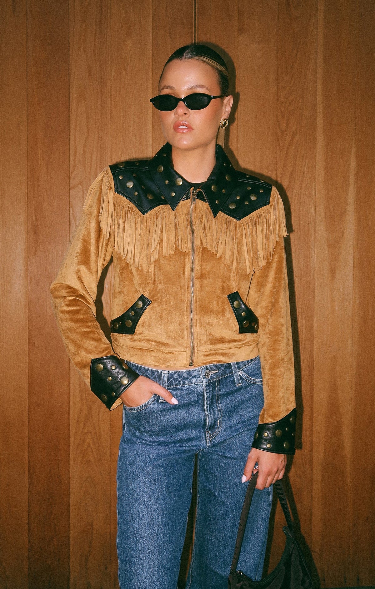 Wilson Jacket ~ Sepia Faux Suede Faux Leather