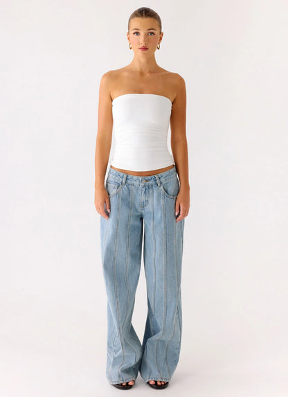 Adrienna Strapless Top White