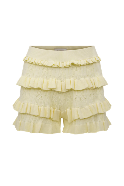 Amy Pointelle Knit Frill Bloomers Lemon
