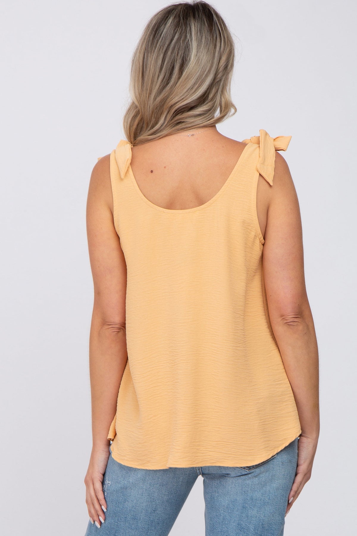Yellow Shoulder Bow Maternity Tank Top
