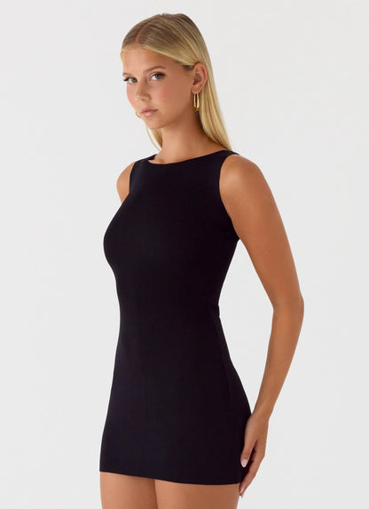 Amaris Knit Mini Dress Black