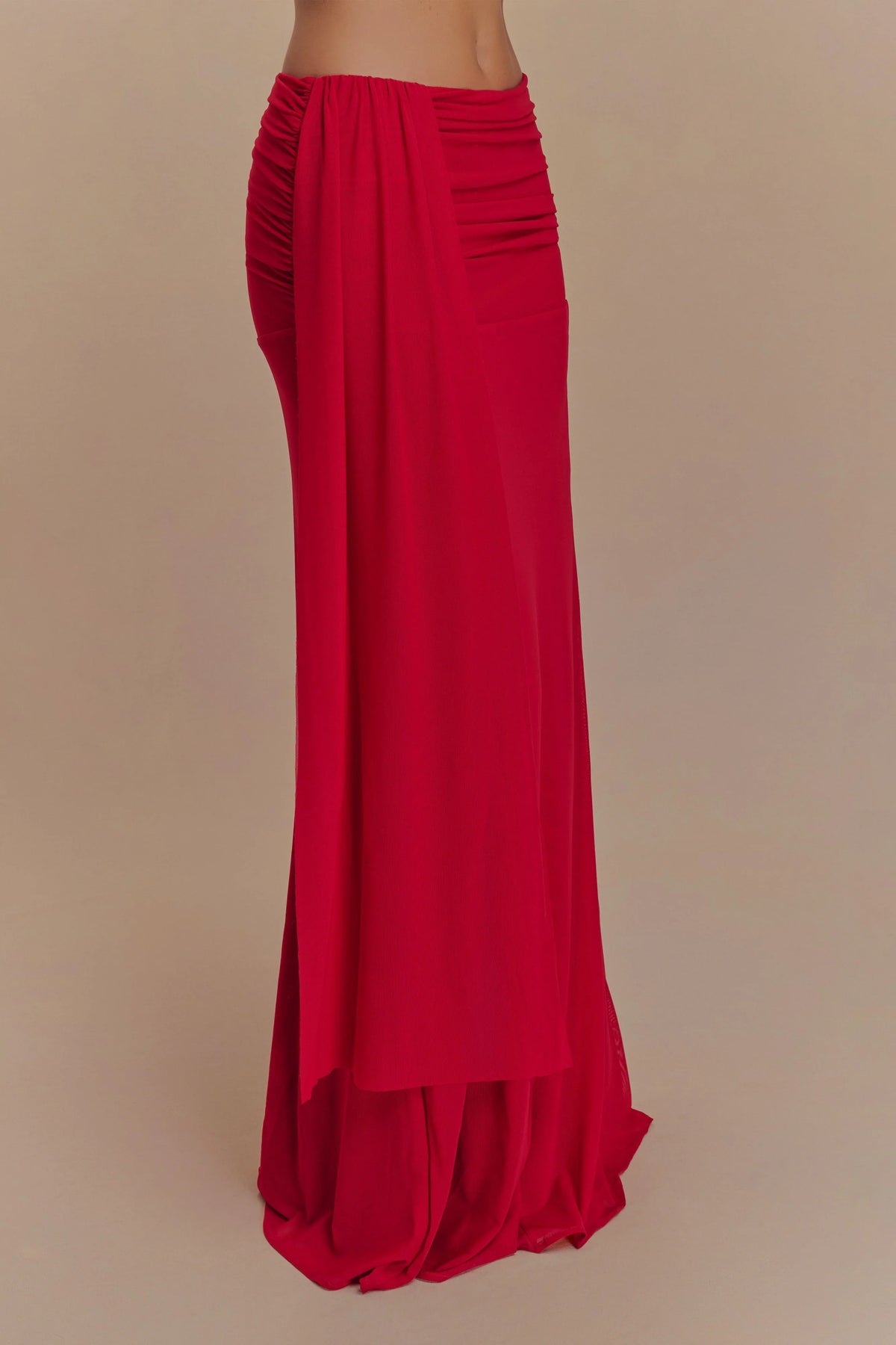 Arna Mesh Maxi Skirt Ruby