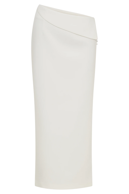 Astrid Suiting Midi Skirt White