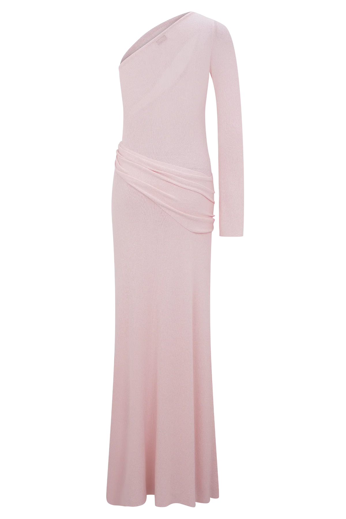 Alexius One Shoulder Knit Maxi Dress Dusty Pink