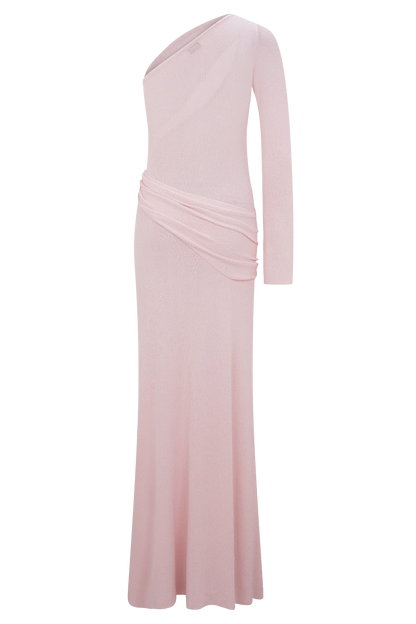 Alexius One Shoulder Knit Maxi Dress Dusty Pink