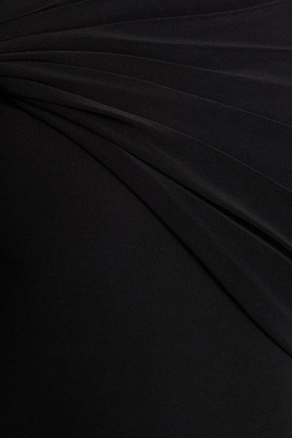 Alexia Black Asymmetric Neck Maxi Dress With Gold Details