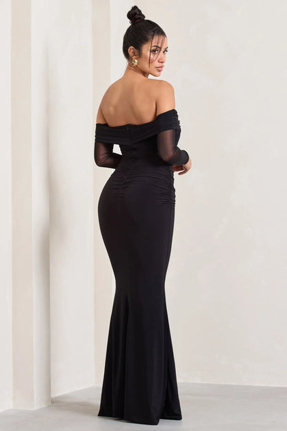 Alex Black Bardot Twist Maxi Dress