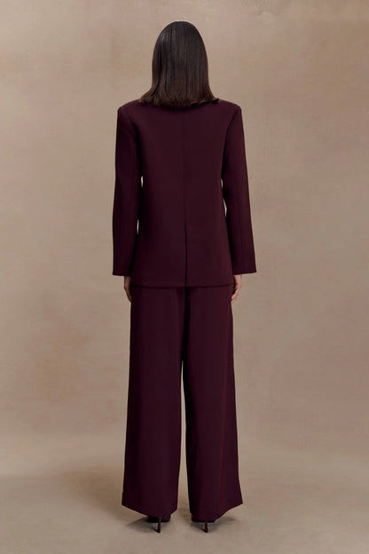 Arlo Wide Leg Suiting Trouser Mahogany