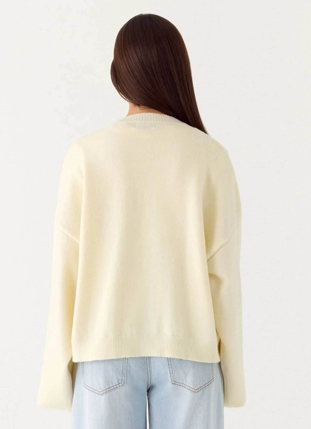 Annie One Button Cardigan Ivory Cream
