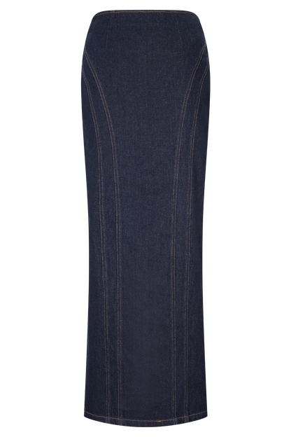 Alma Denim Maxi Skirt Indigo Blue