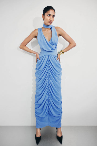 Alex Chiffon Maxi Dress Blue
