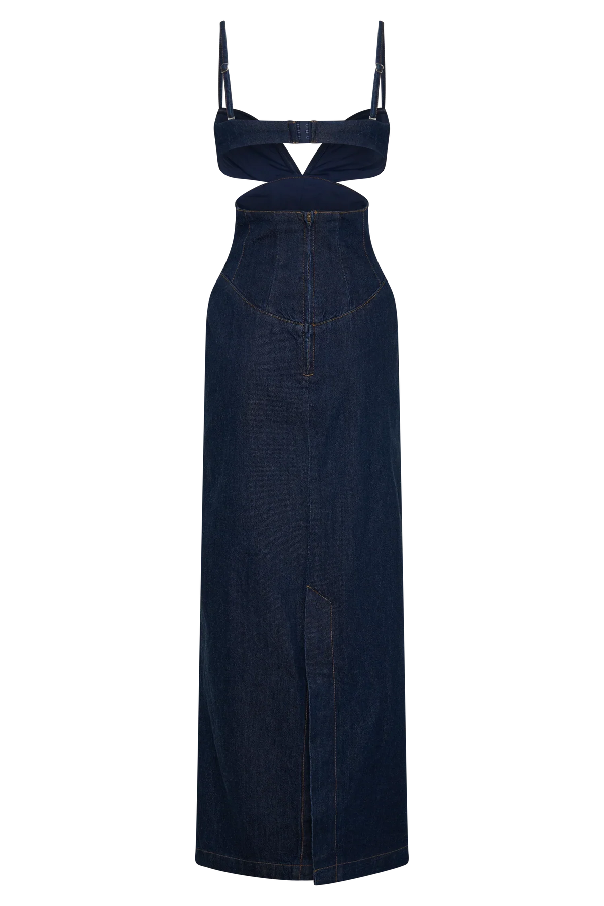Amila Denim Cupped Maxi Dress Indigo Blue
