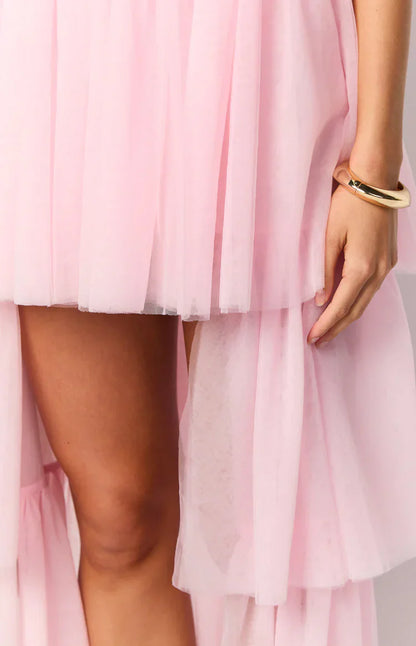 Avery Pink High Low Maxi Dress