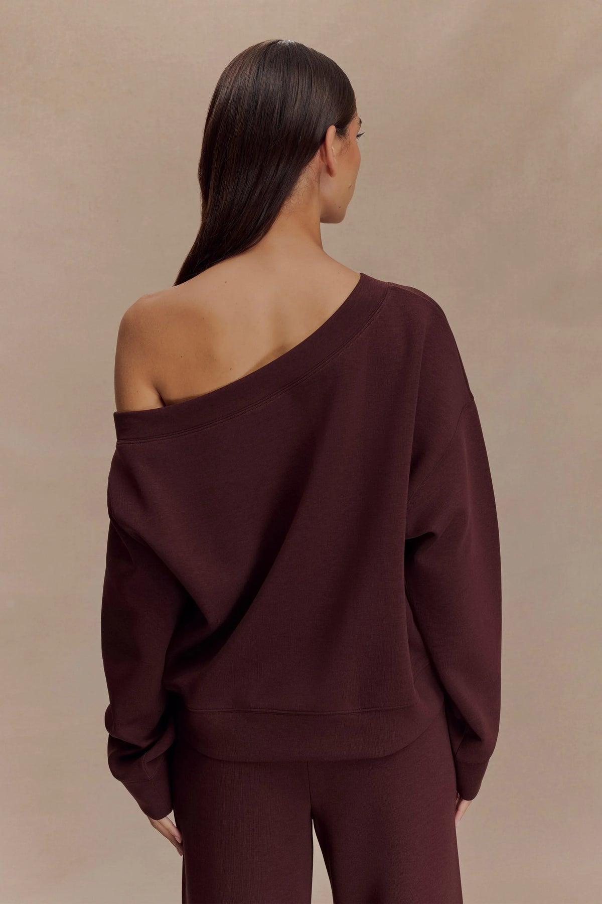 Aiden Slouchy Crew Jumper Chocolate